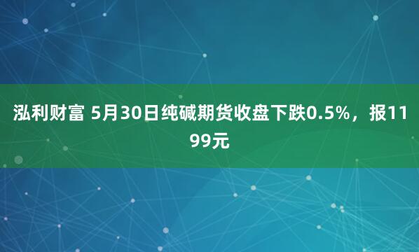 泓利财富 5月30日纯碱期货收盘下跌0.5%，报1199元