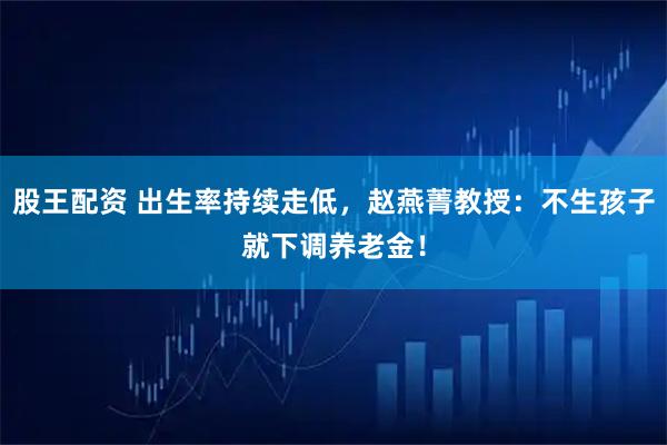 股王配资 出生率持续走低，赵燕菁教授：不生孩子就下调养老金！